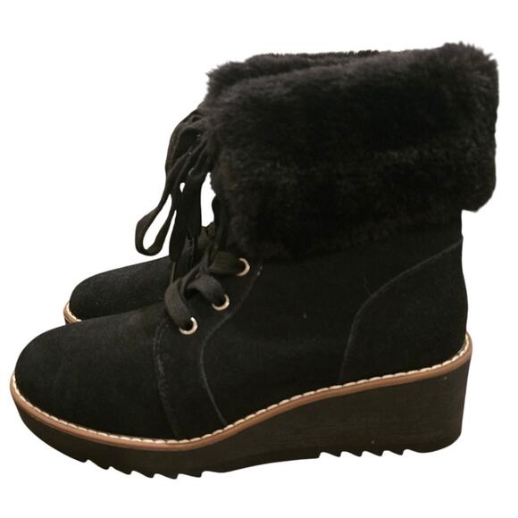 Style & Co Women's Iggyy Lace-Up Wedge Boots in Black NEW Size 8 - Picture 4 of 7